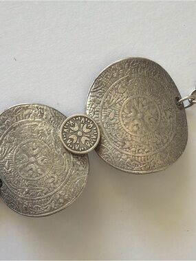 Ottoman Tibetan Turkish Round Coin Silver Bracelet